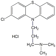 氯普馬嗪鹽酸結構式